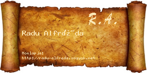Radu Alfréda névjegykártya
